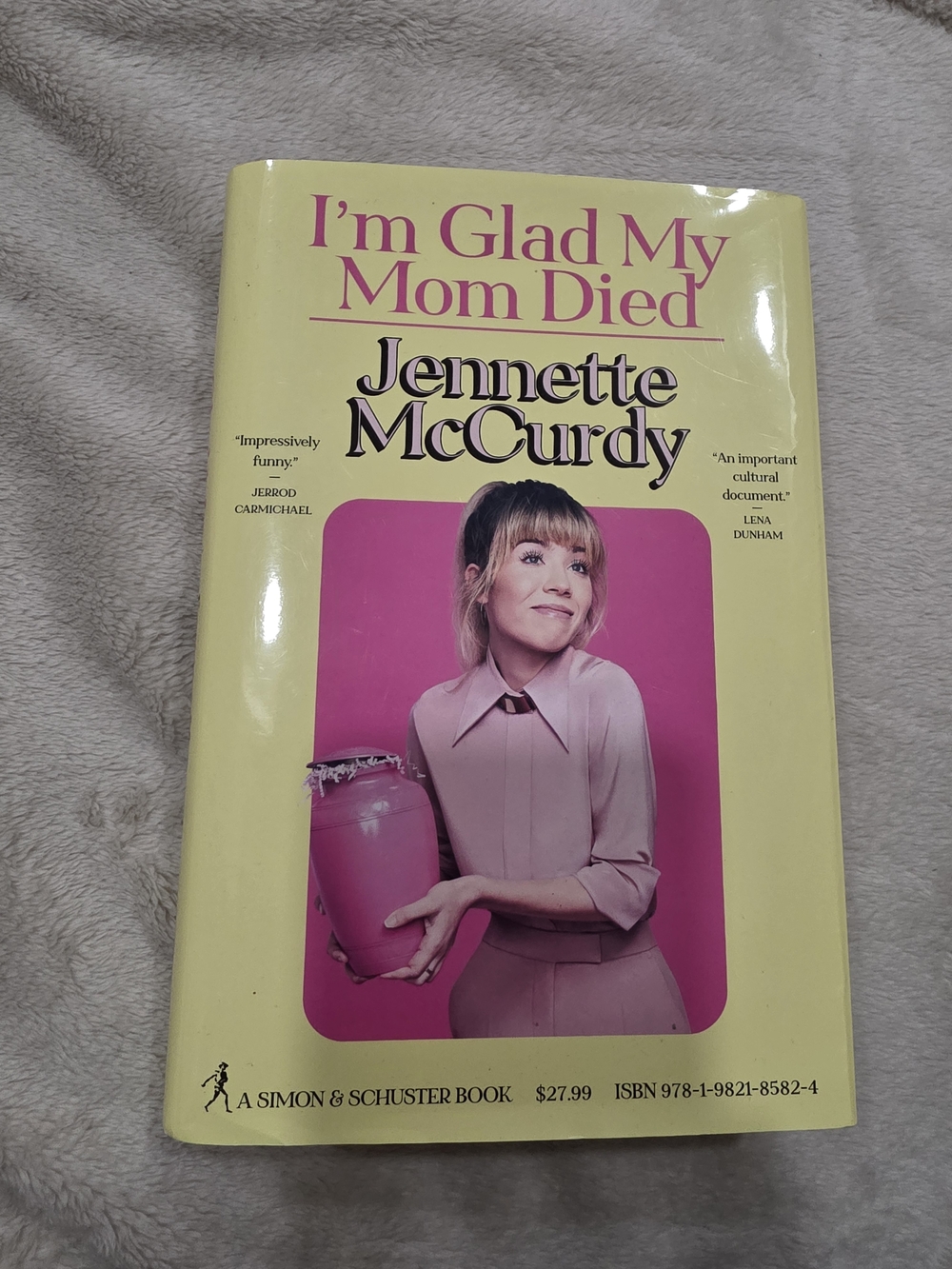Jennette McCurdy "I'm Glad My Mom Died" - Yellow & Pink Hardcover Book